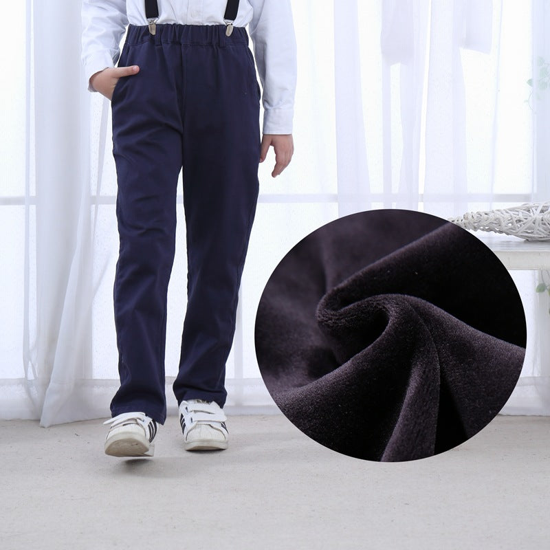 Boys' Fleece-Lined Winter Thermal Casual Pants