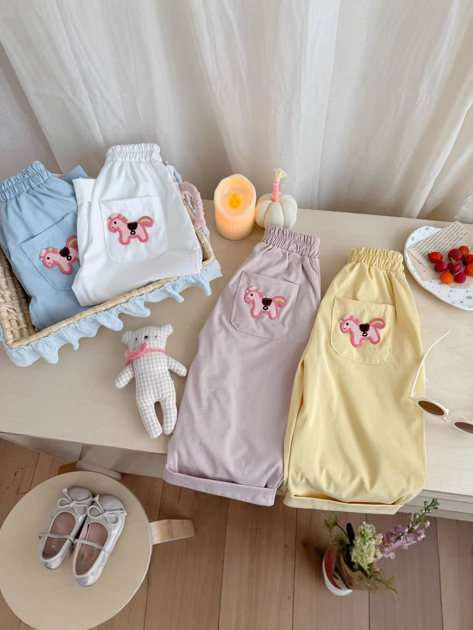 Unisex Children's  Cartoon Straight-Leg Wide Pants