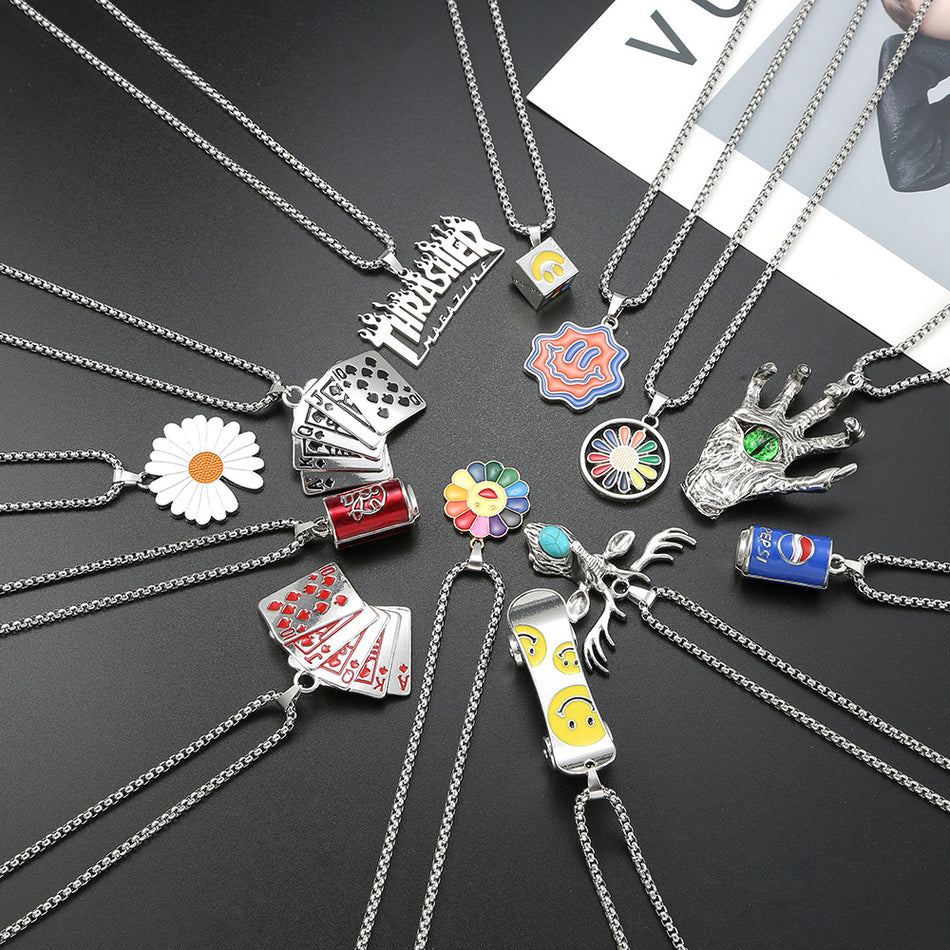 Alloy Cartoon Character Necklace, Hip-Hop Street Style Chain