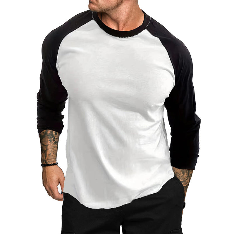 Men's Raglan Sleeve T-Shirt, Loose Fit Long-Sleeve Top