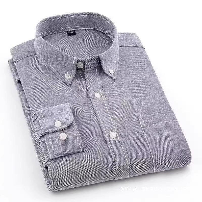 Men's Fitted Long-Sleeve Shirt, Business Casual Workwear
