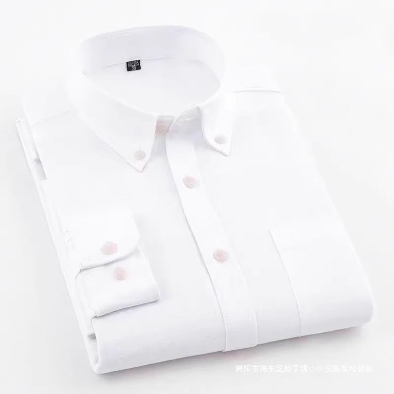 Men's Fitted Long-Sleeve Shirt, Business Casual Workwear