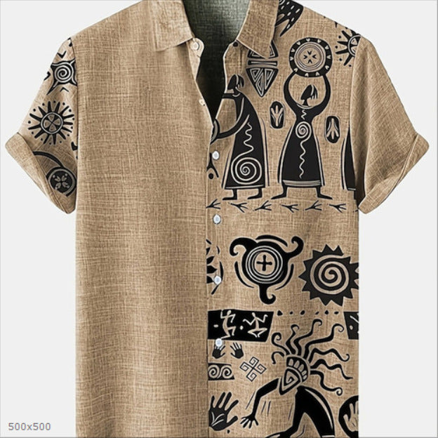 Men's Embossed Print Sports Shirt, Breathable Quick-Dry Casual