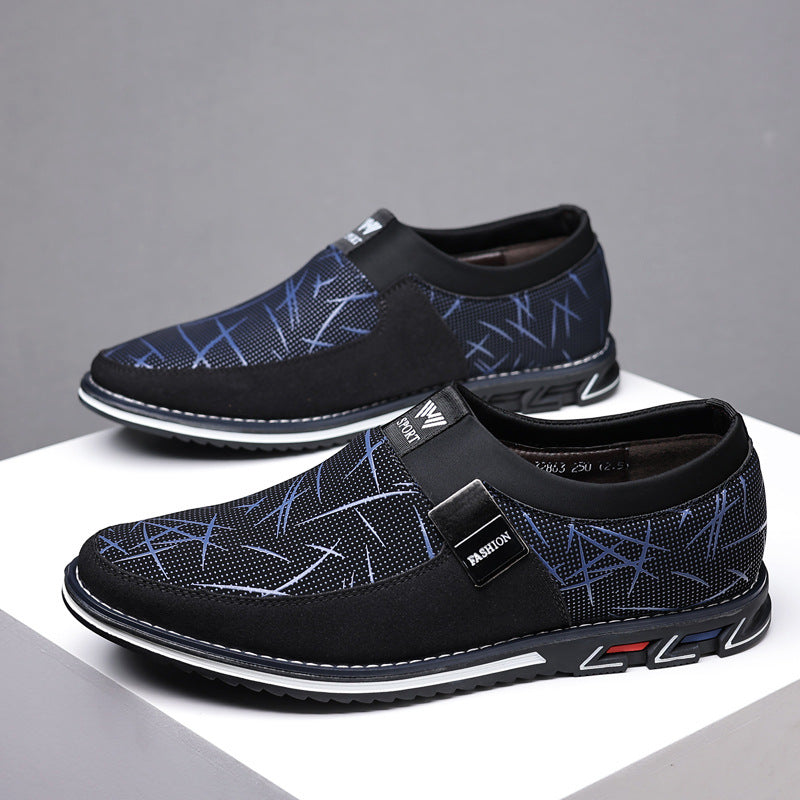 Men's Plaid Slip-On Business Casual Shoes, Plus Size