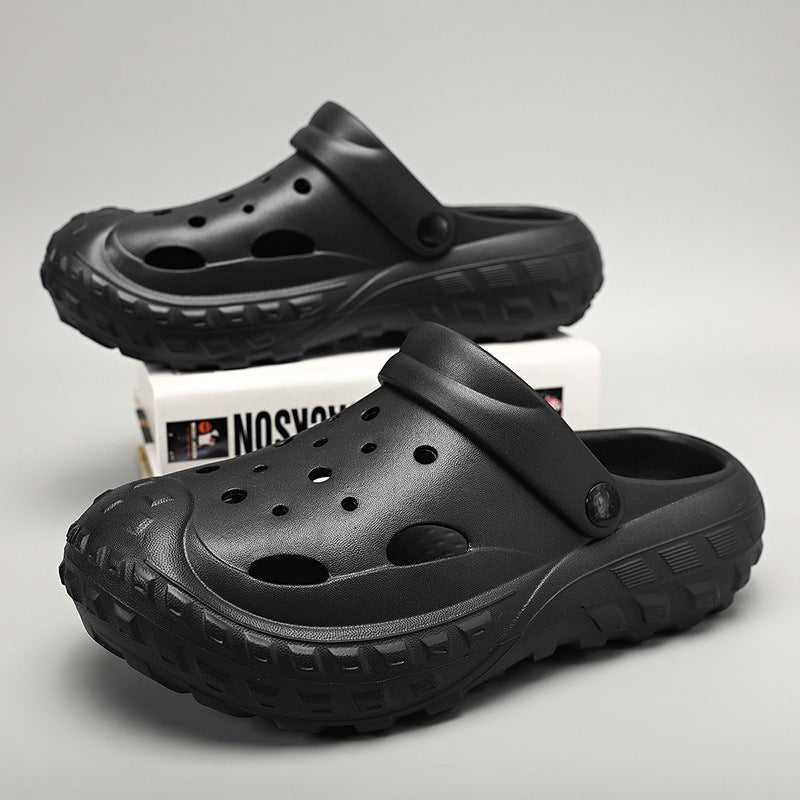Men's Closed-Toe EVA Clogs, Thick Sole Anti-Slip Beach Sandals