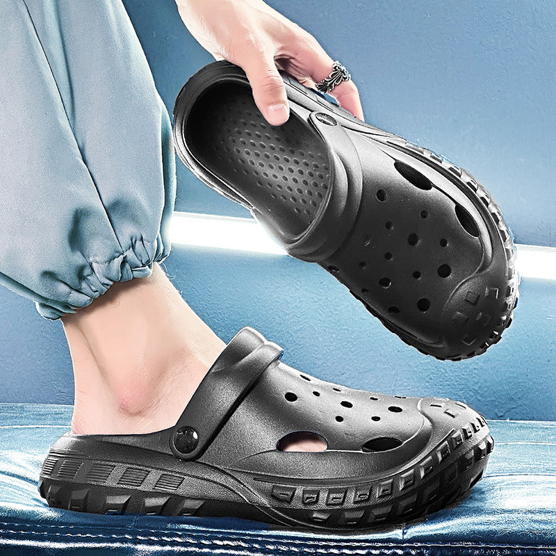 Men's Closed-Toe EVA Clogs, Thick Sole Anti-Slip Beach Sandals
