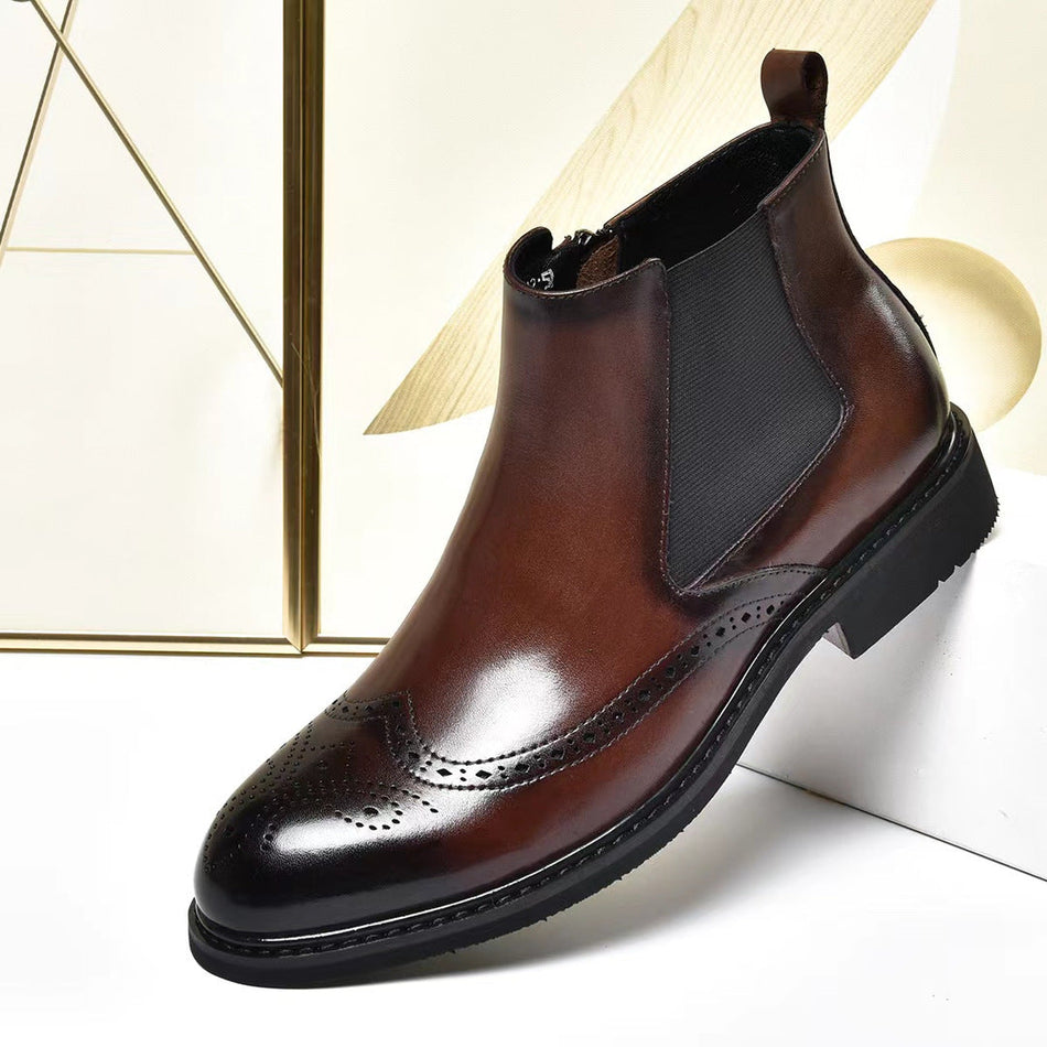 Retro Chelsea Boots for Men, Business Style Extra Large Fit