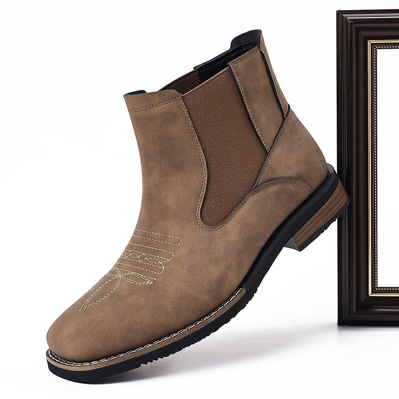 Men's High-Top Chelsea Boots Fashion Casual Slip-On Non-Slip