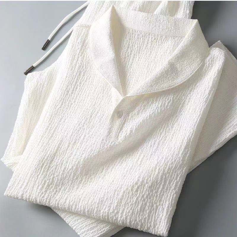 Men's Two-Piece Casual Suit, Short-Sleeve Thin Summer Set