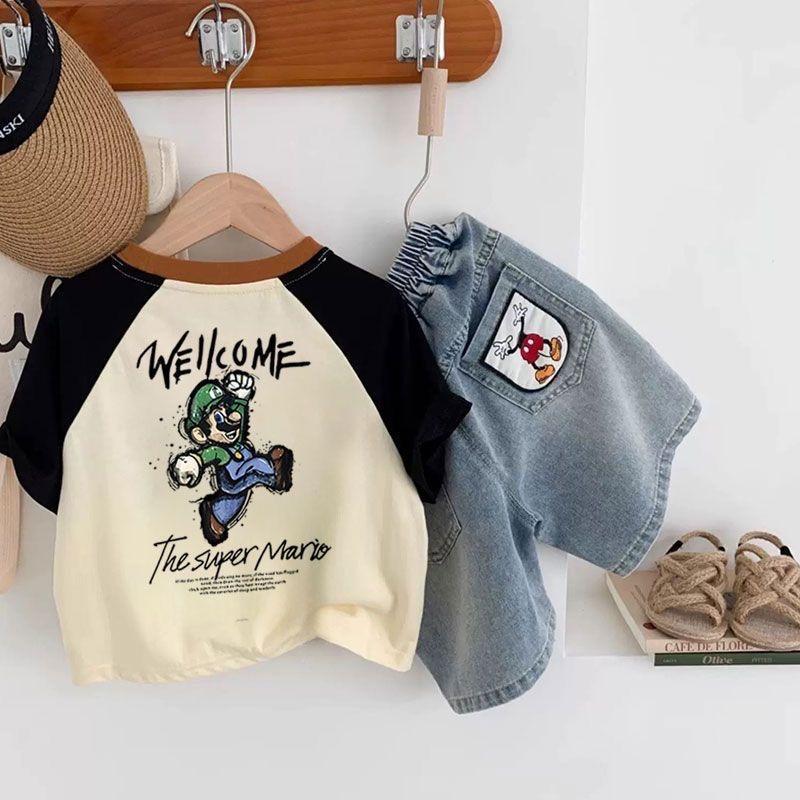 Kids' Cotton Cartoon T-Shirt, Short-Sleeve Boys Summer Top