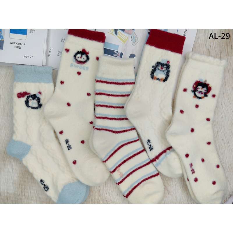 Women's Plush Penguin Mink Velvet Warm Mid-Calf Socks- Pack of 5