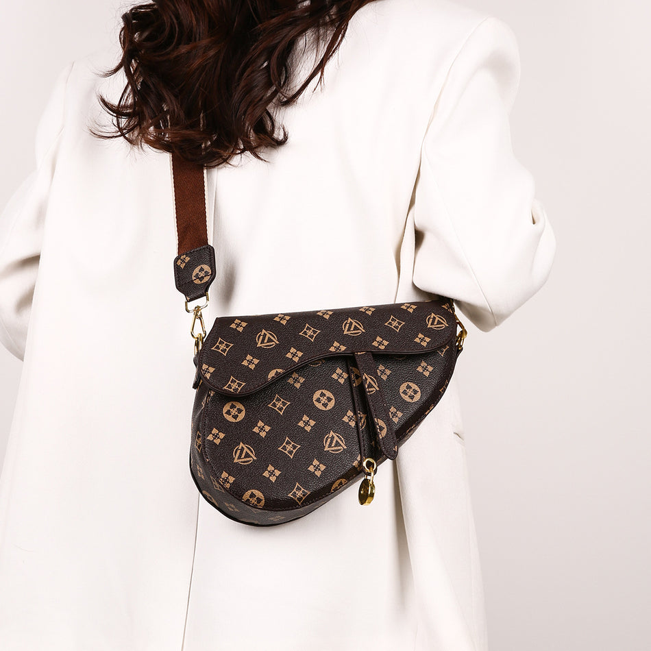 Women's PU Saddle Bag, Crossbody Shoulder Underarm Bag