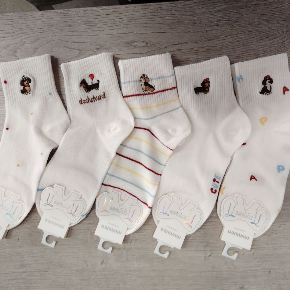 Women's Velvet Ballet Style Soft Mid-Calf Socks-Pack of 5