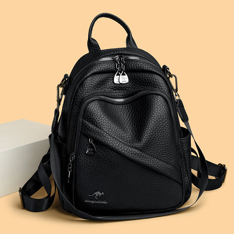 Women's Soft PU Backpack, Large Capacity Casual Travel Bag