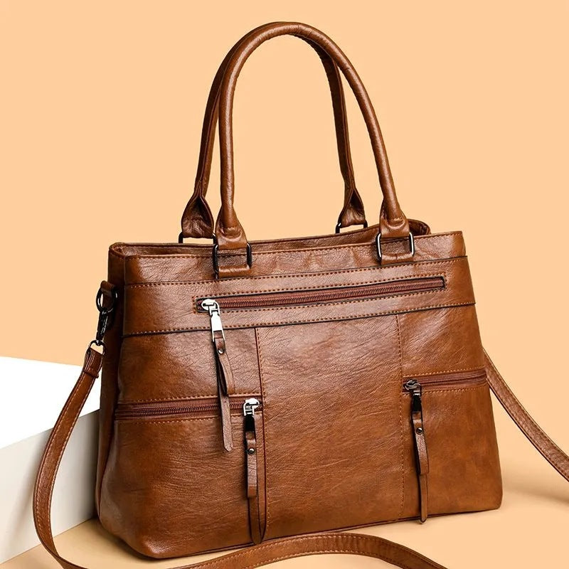 Women's Retro Crossbody Tote Bag, Large Capacity Mommy Bag