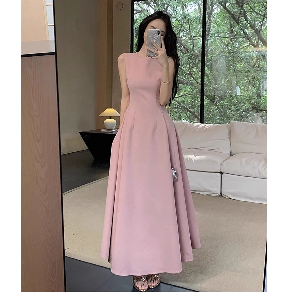 Women's White Tie-Dye Dress, Ruffle Neckline Midi Dress