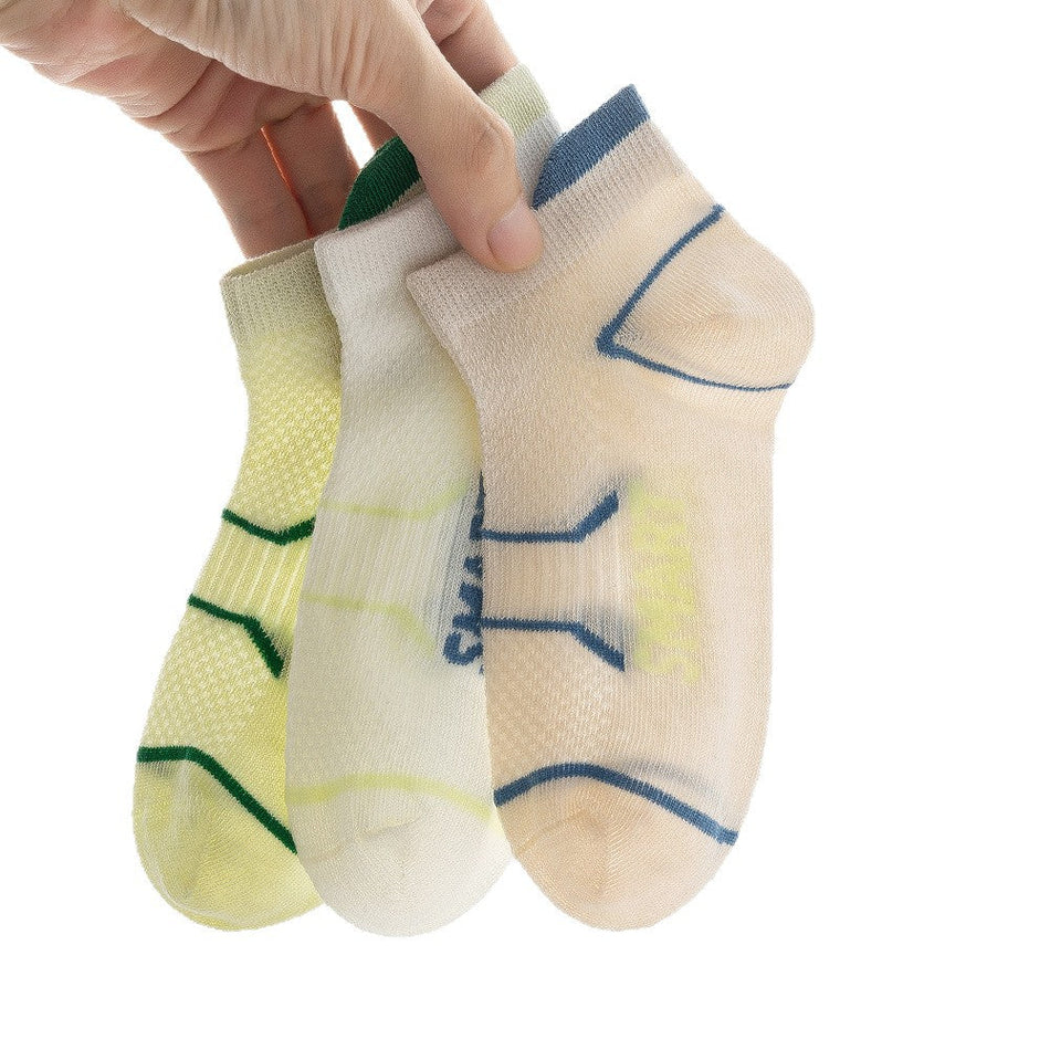 PACK OF 5- Kids' Cotton Mesh Ankle Breathable Sports Socks