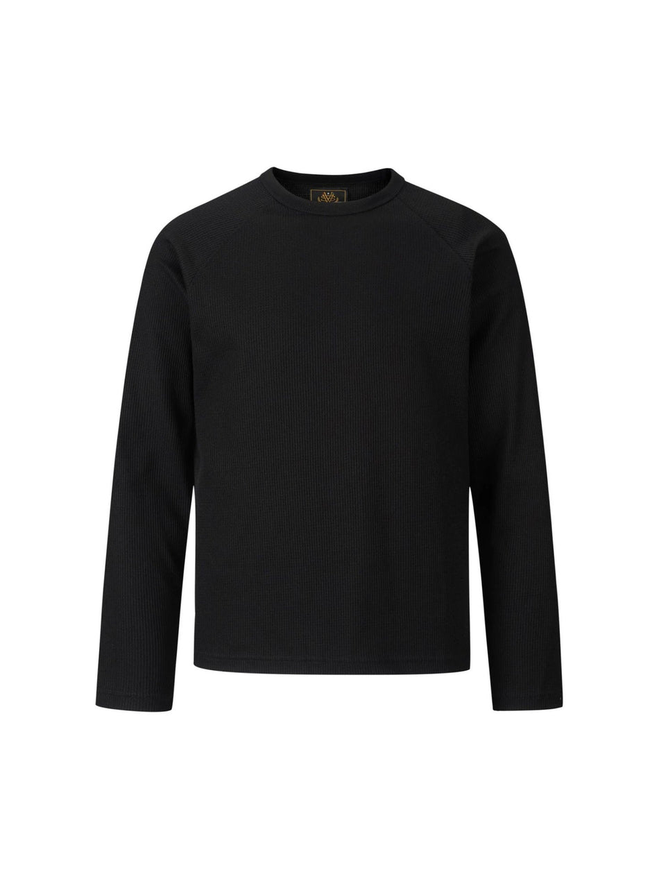 Men's Corteiz Letter Print Waffle Long Sleeve Crewneck Tee