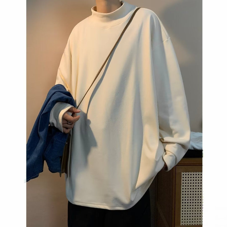 Unisex Half Turtleneck Long Sleeve Base Layer Tee