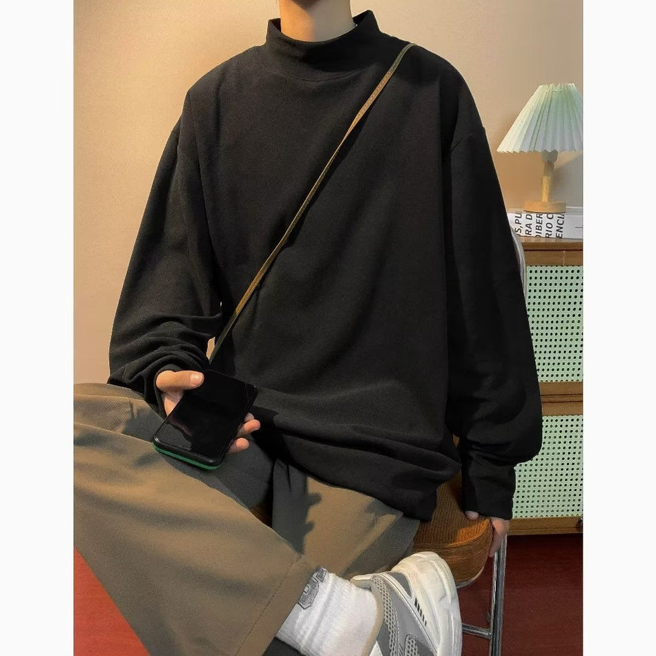Unisex Half Turtleneck Long Sleeve Base Layer Tee