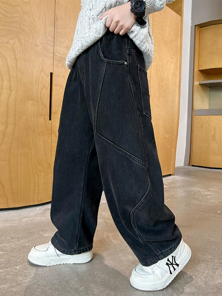 Boys' Soft Denim Casual Pants Cotton Blend Spring Autumn Jeans