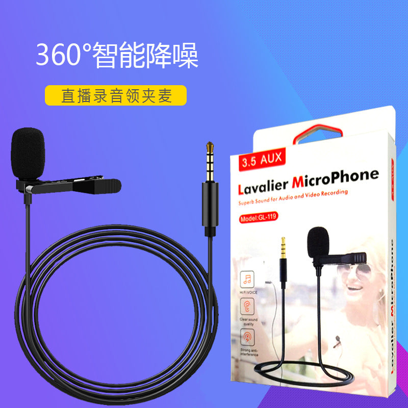 Wireless Lavalier Microphone Mobile Live Streaming Recording