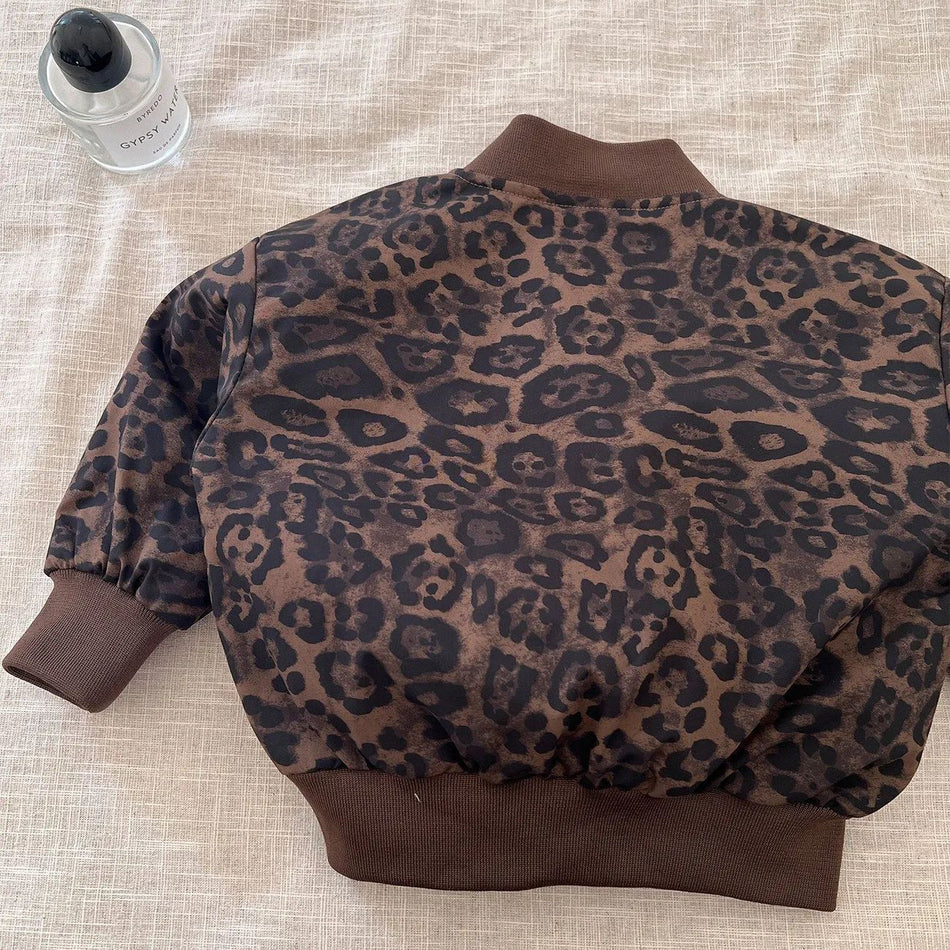 Boys' Cotton Leopard Print Jacket Korean Style Autumn Outerwear
