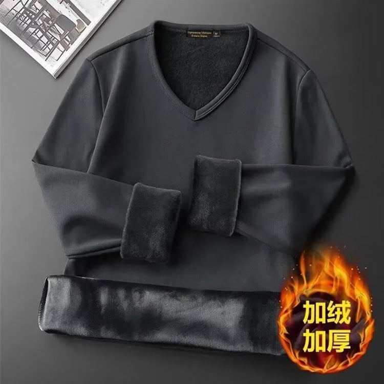 Men's Fleece-Lined Thermal Long Sleeve Base Layer T-Shirt