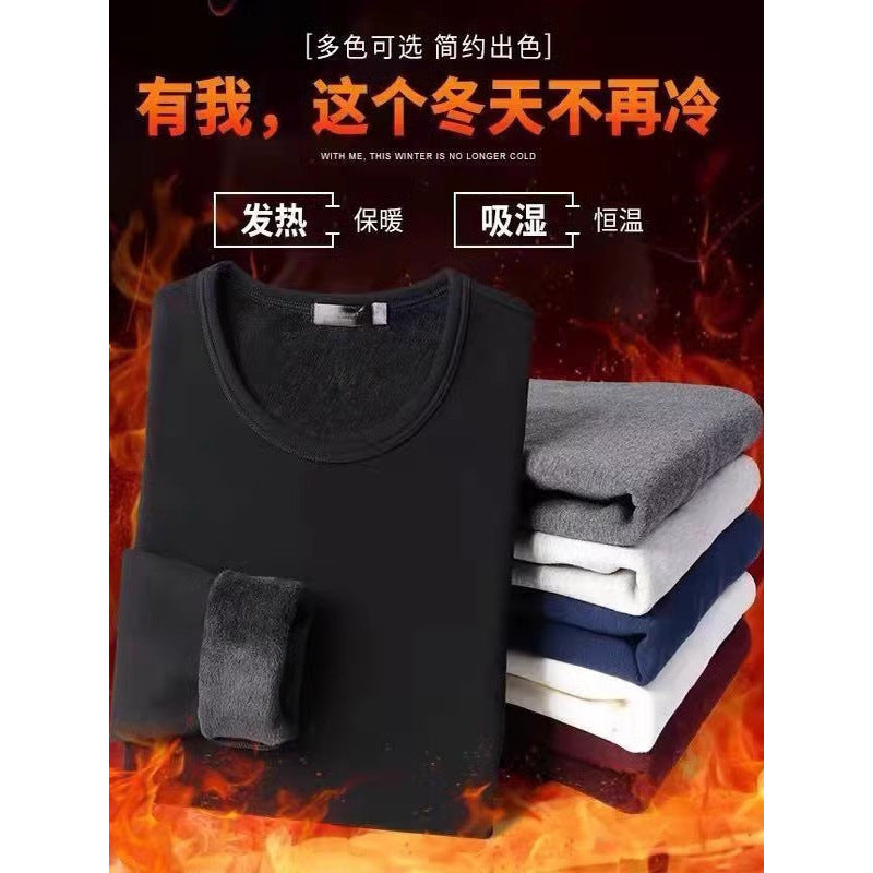 Men's Fleece-Lined Thermal Long Sleeve Base Layer T-Shirt