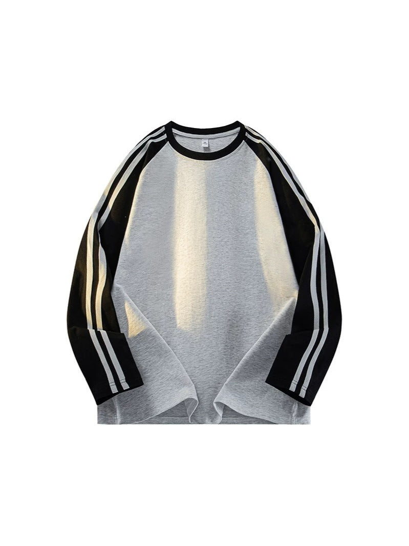 Men's Color-Block Crewneck Long Sleeve Tee