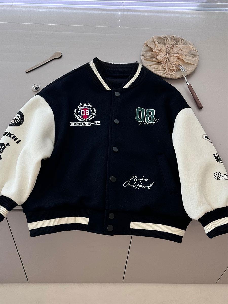 Boys' Cotton Baseball Jacket, Korean-Style Autumn Casual Jacket