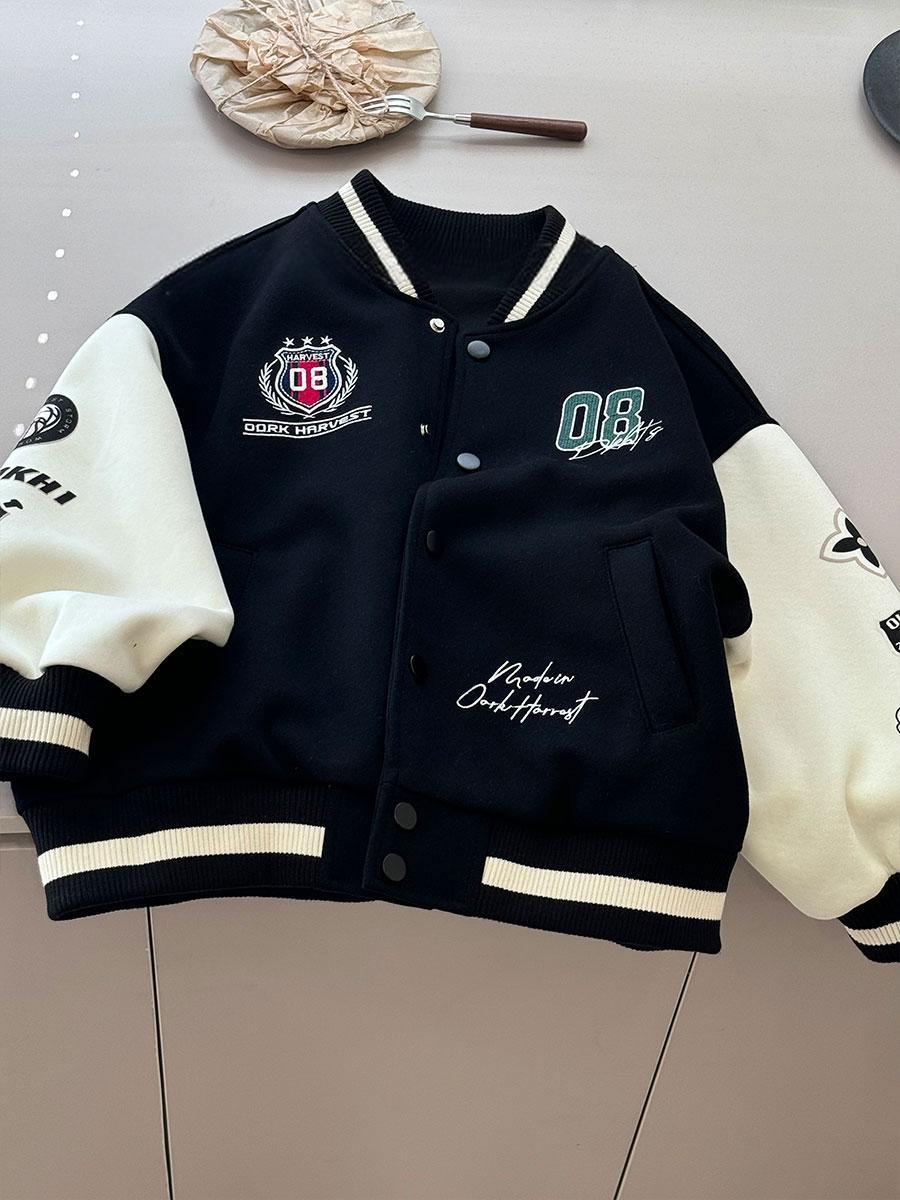 Boys' Cotton Baseball Jacket, Korean-Style Autumn Casual Jacket