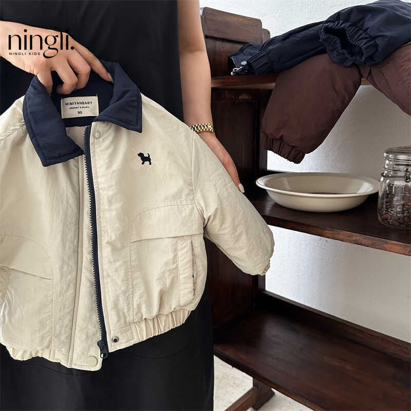 Kids' Cotton Padded Jacket, Korean-Style Puppy Winter Coat