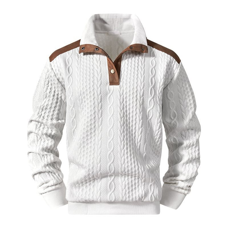 Men's Business Casual Stand Collar Color Block Sweatshirt