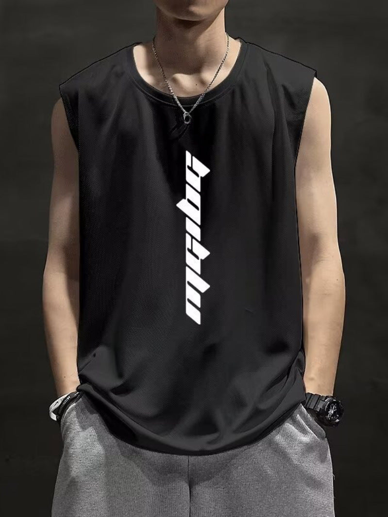 Men's Hong Kong Style Sleeveless Summer Tank Top Casual Vest