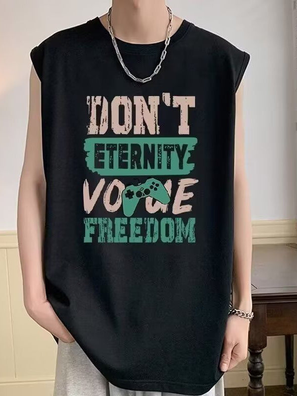 Men's Pure Cotton Sleeveless T-Shirt Loose Casual Summer Vest