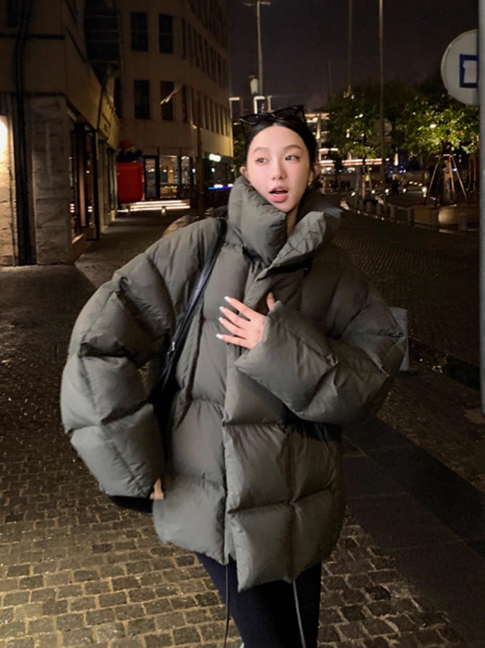 Women's Short Stand Collar Thickened Cotton Winter Jacket