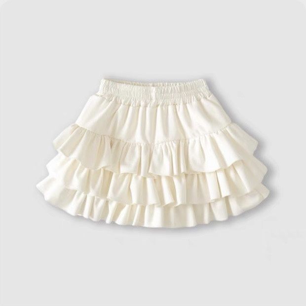 Girls' Pleated Cake Skirt Korean Style Layered Design
