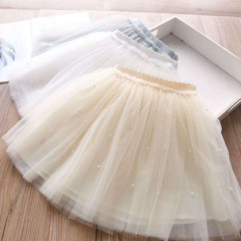 Girls' Cotton Lined Mesh Cake Skirt Princess Style