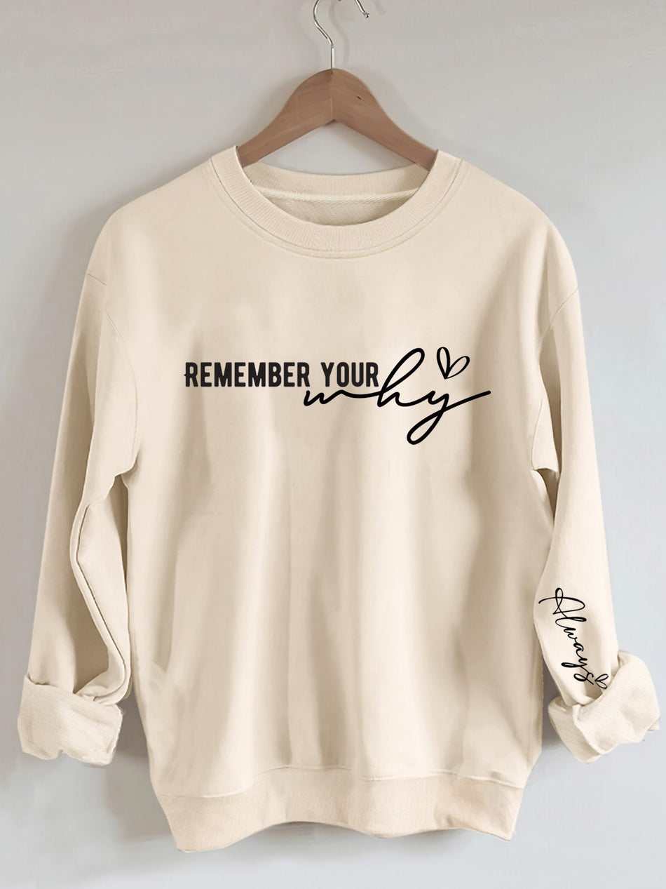 Cozychic Women's Letter Print Sweatshirt Soft Crew Neck