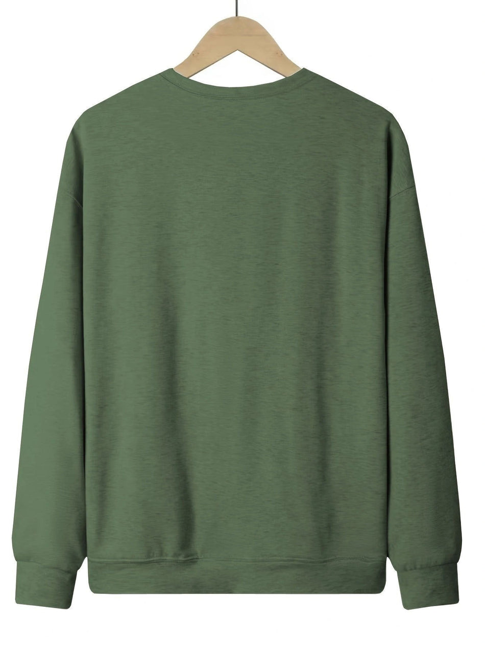Women's Cozy Teach Print Loose Fit Cotton Crew Neck Sweatshirt