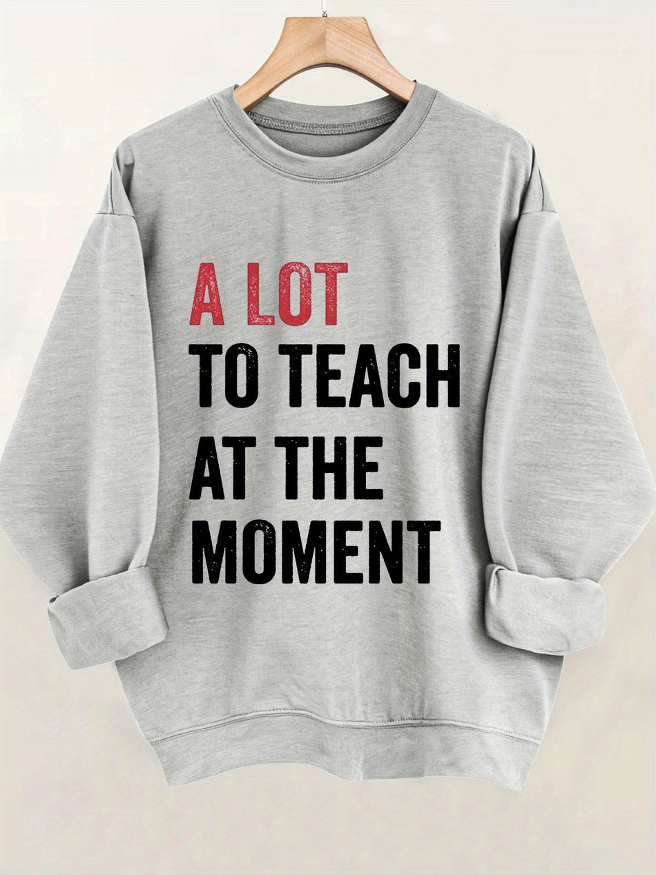 Women's Cozy Letter Print Crew Neck Casual Sweatshirt