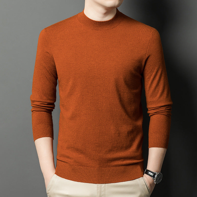 Men's Wool Blend High-Elasticity Round-Neck Sweater