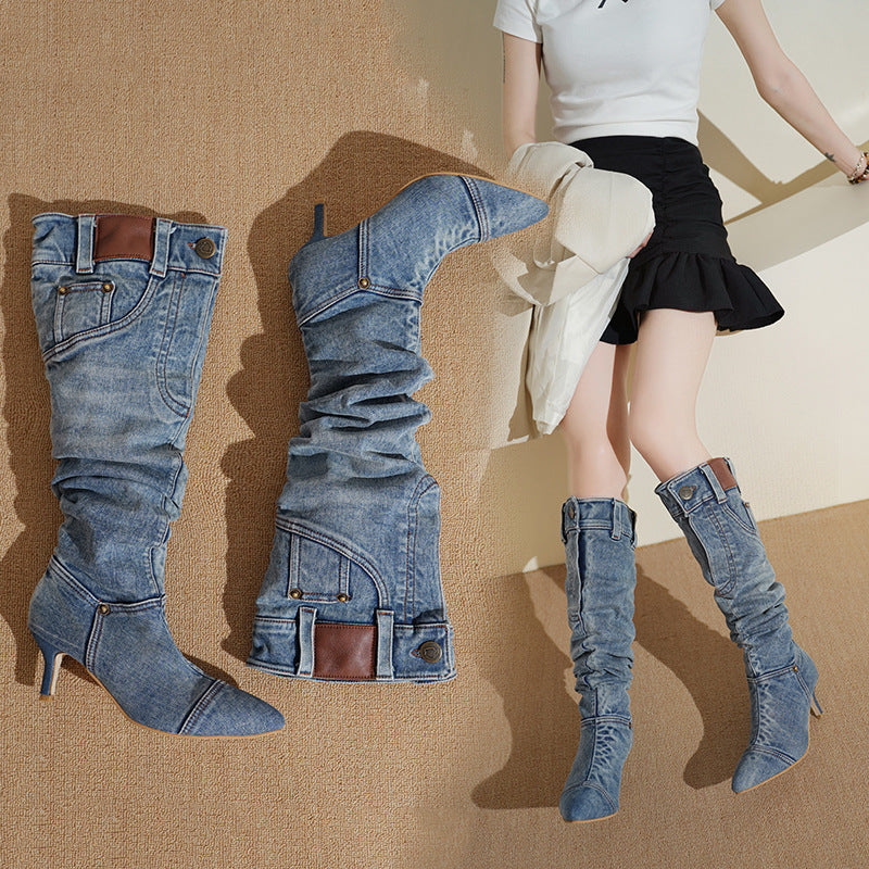 Women's Wasteland Cowboy Boots Pointed Toe Stiletto Heel Wide
