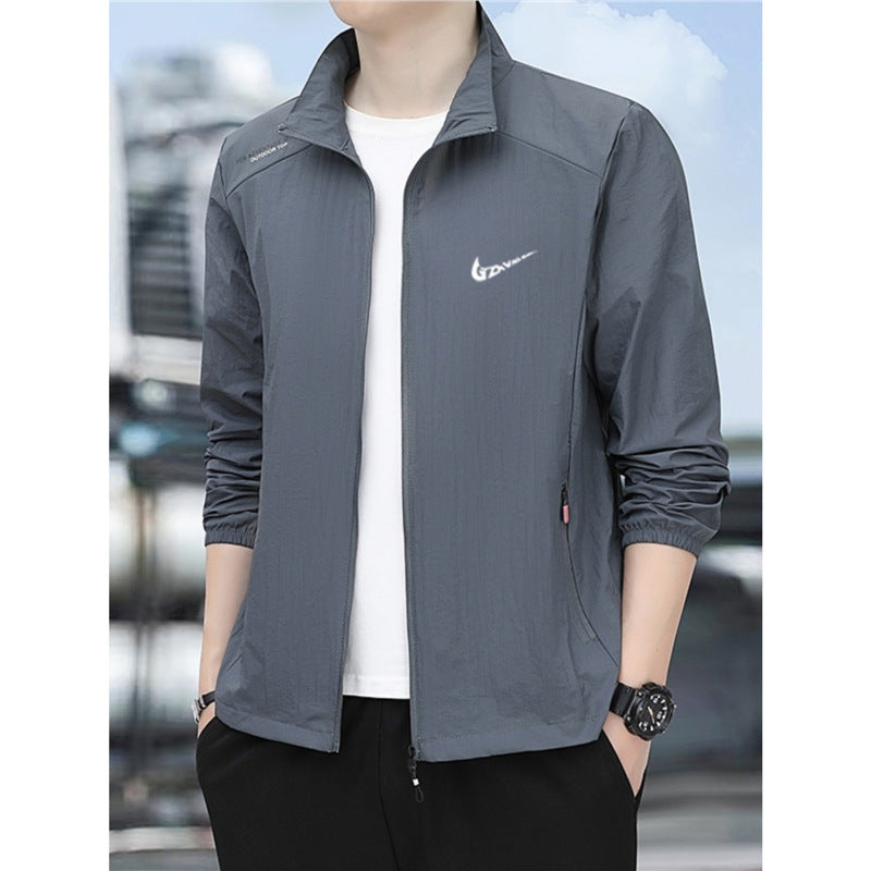 Men's Summer Ice Silk Stand-Collar Sun-Protective Outdoor Jacket