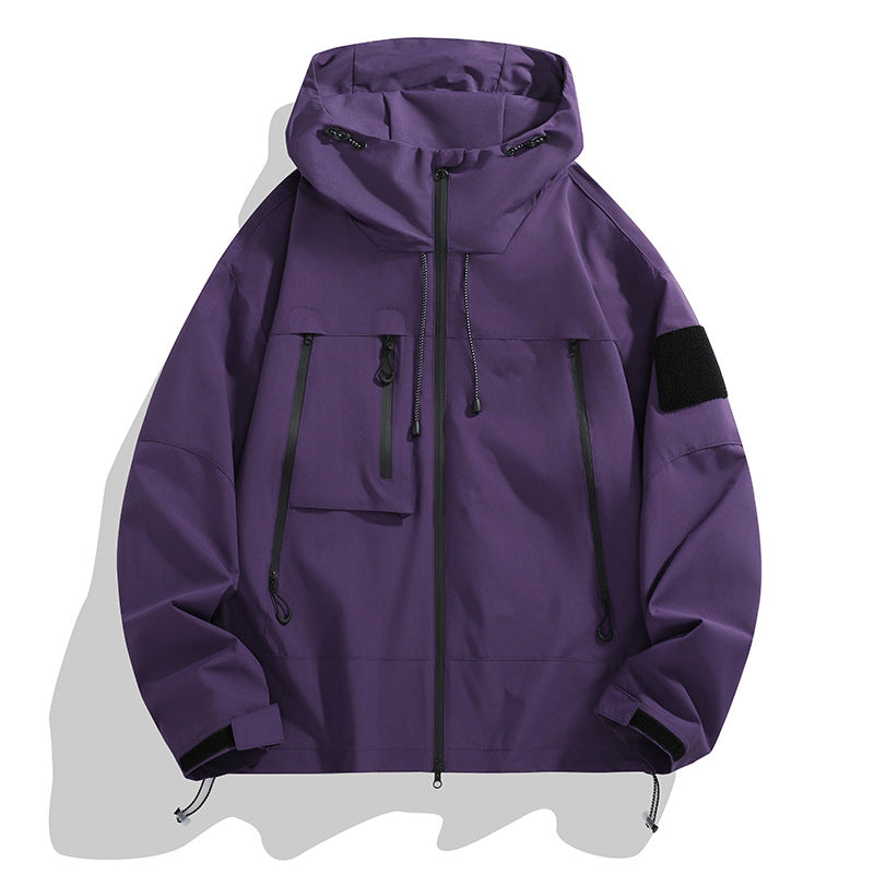 Men's Loose Hooded Multi-Pocket Jacket