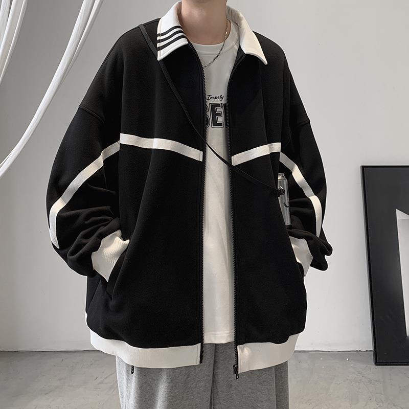 Men's Loose Printed Collar Korean-Style Baseball Jacket