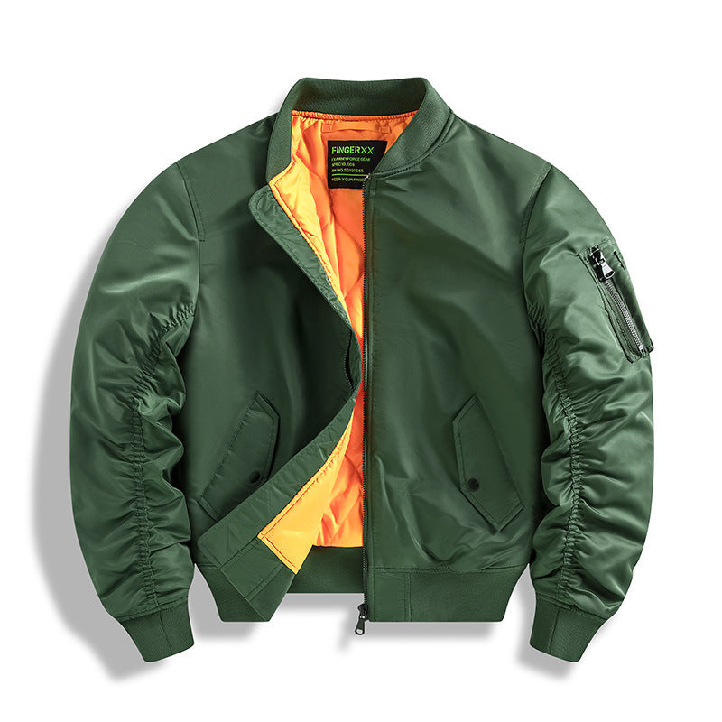 Men's Thickened Flight Bomber Stand-Collar Winter Jacket