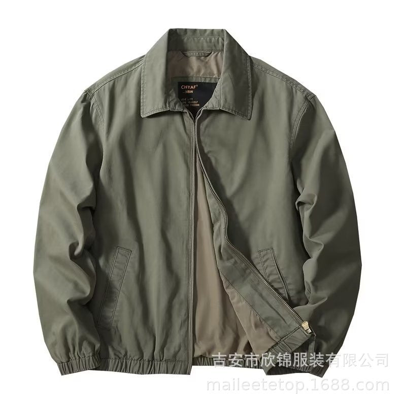 Men's 100% Cotton Zip-Front Workwear Commuter Jacket