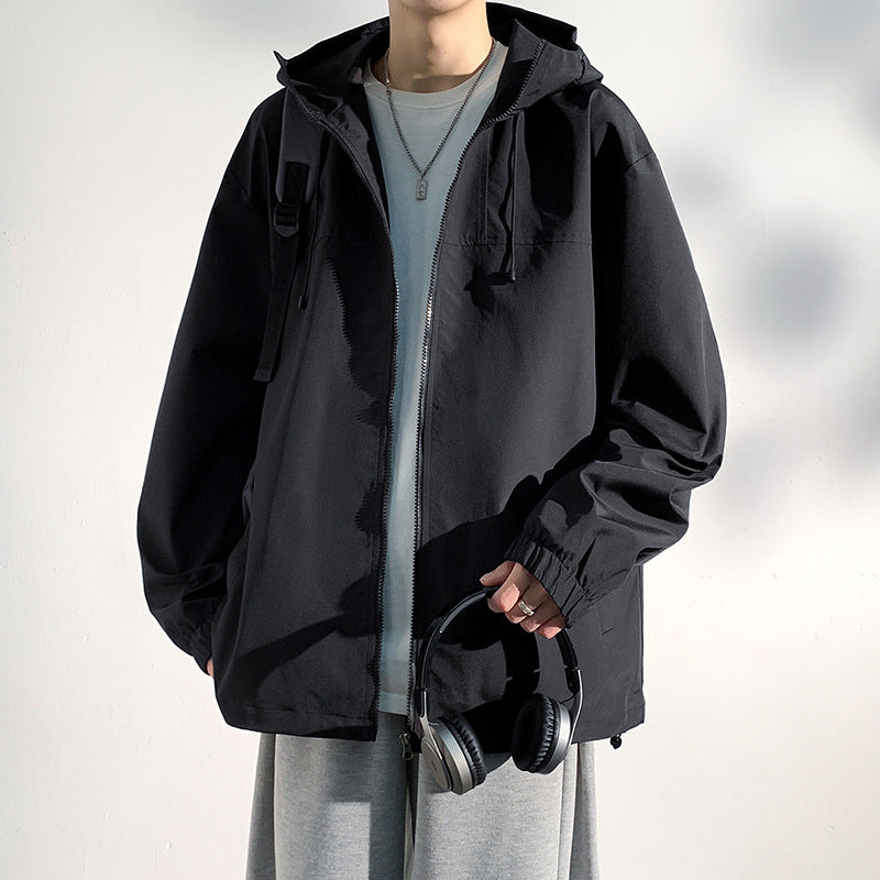 Men's Loose Hooded Windproof Streetwear Jacket